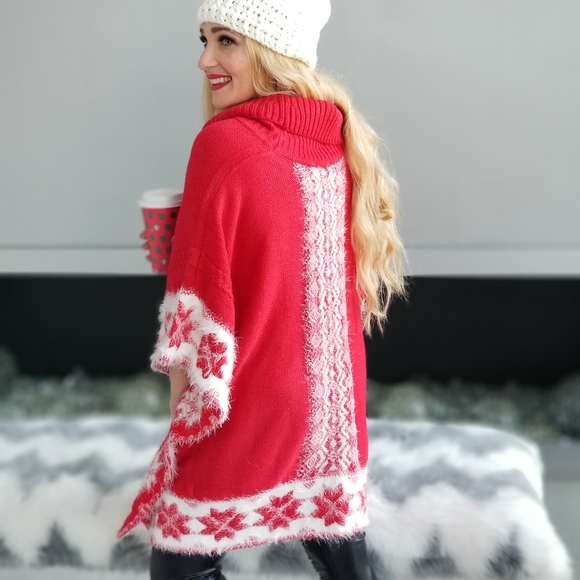 Snow Flake Sweater So Soft Cozy Cuddly Fall Winter - Picture 4 of 4